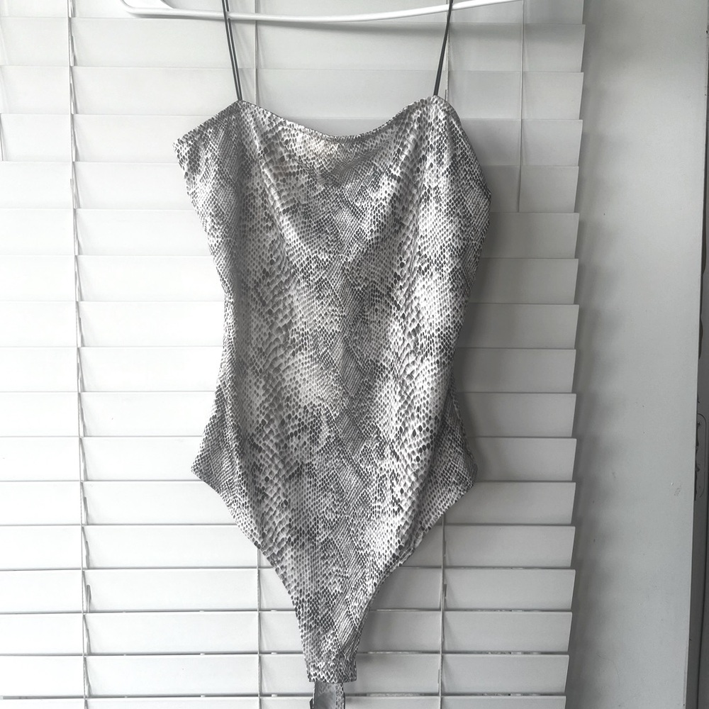Faux snakeskin bodysuit